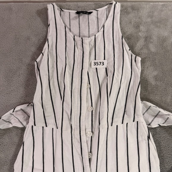 Banana Republic Pants - Banana Republic‎ Jumpsuit Womens 00P White Black Stripe Linen Cotton Wide Leg